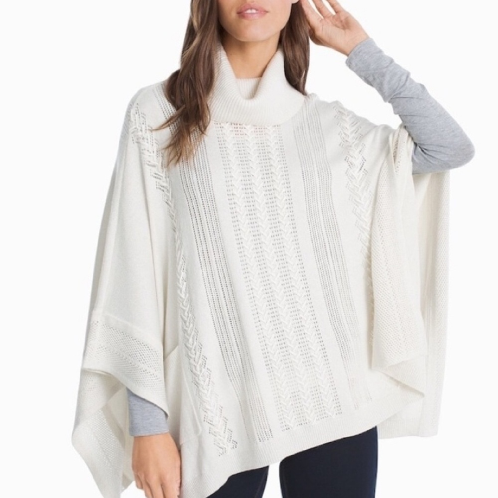 WHBM | cowl neck knit sparkle poncho